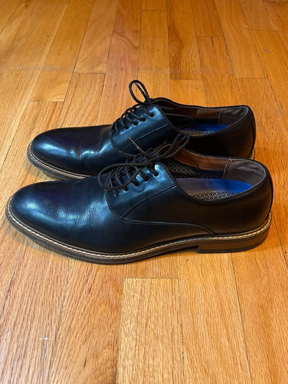 Vince Camuto Men’s Black Leather Derby Lace-Up Shoes